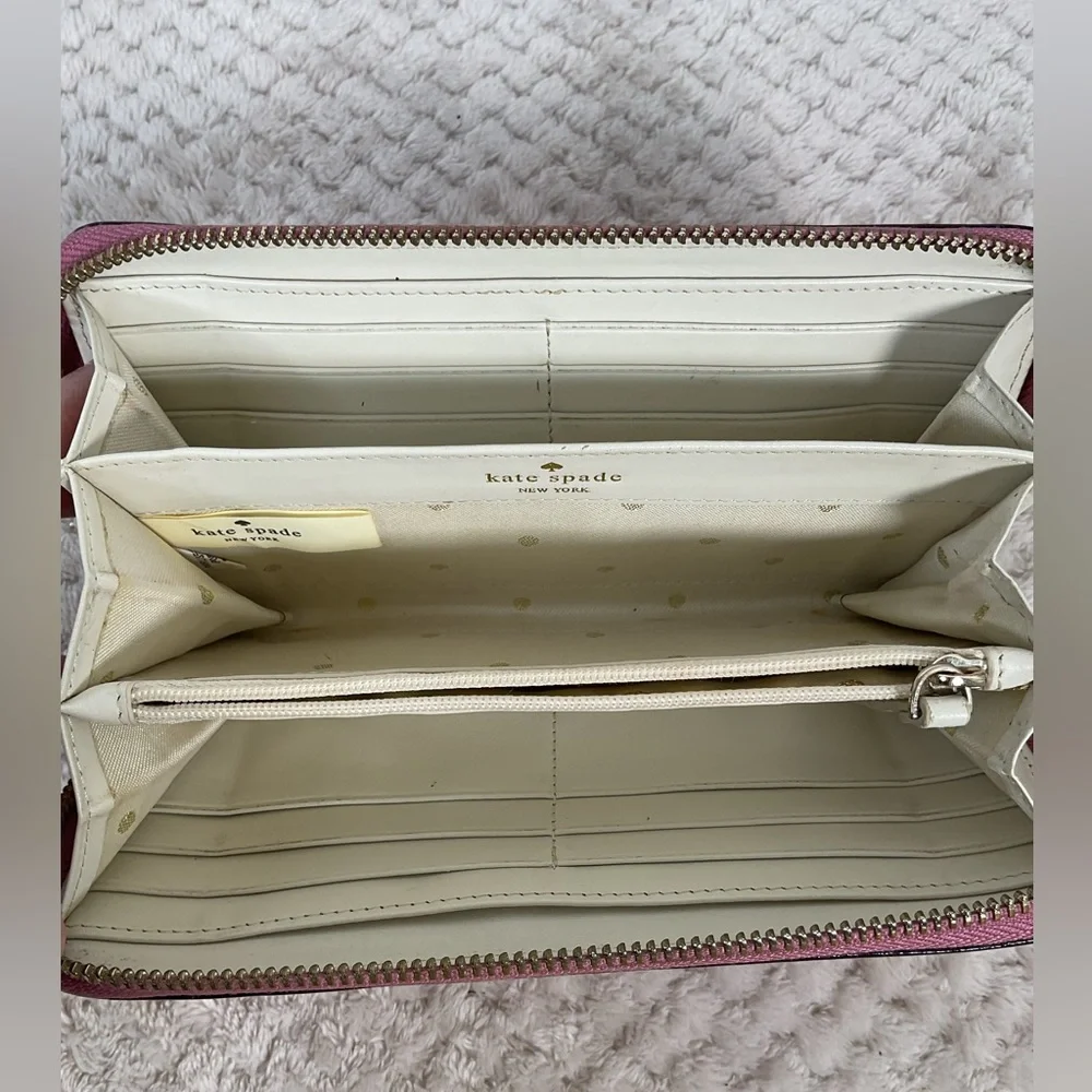 Kate Spade Fluorescent Pink Zip Around Wallet